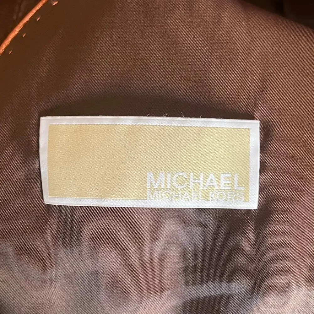 Michael Kors Men's 42R Suede Leather Three-Button Jacket Chocolate Brown